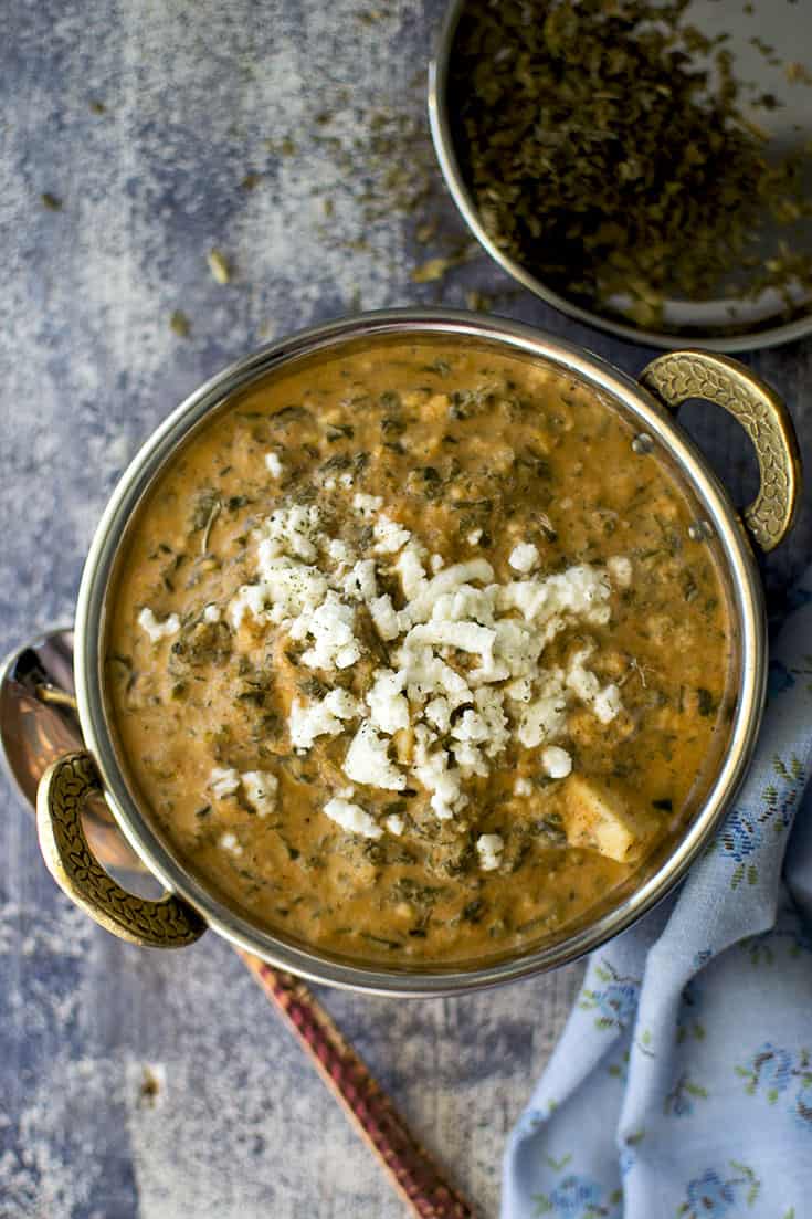 Copper bottom bowl with Methi Chaman