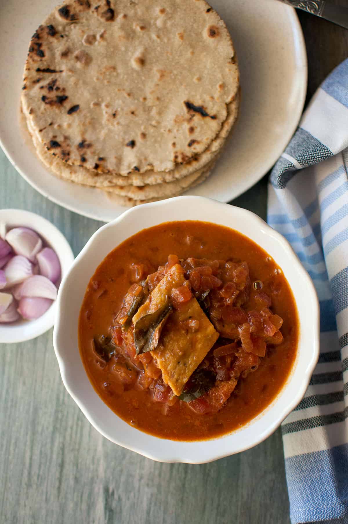 White bowl with billala pulusu.