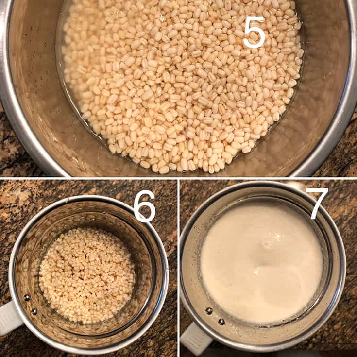 Step by step photos with urad dal being ground to batter