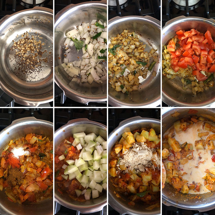 Step by step photos of making curry