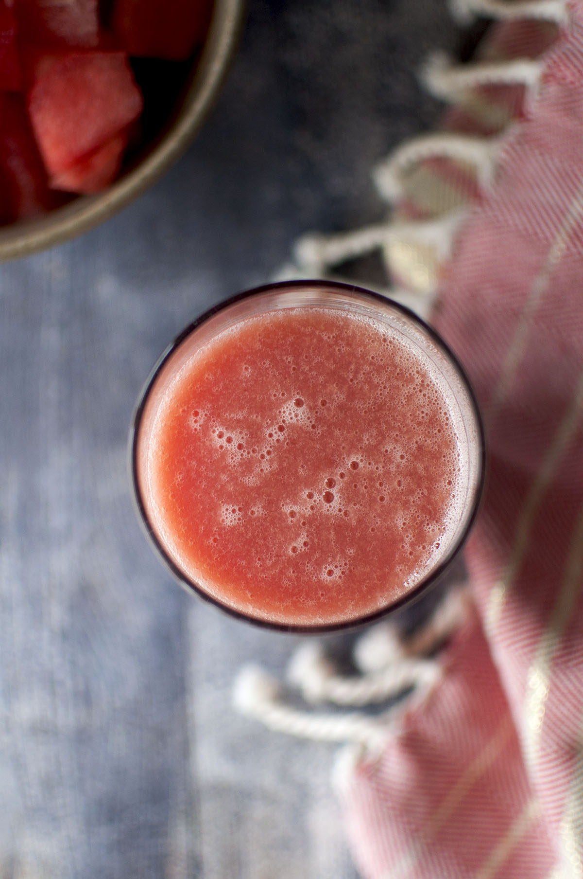 Glass with watermelon smoothie