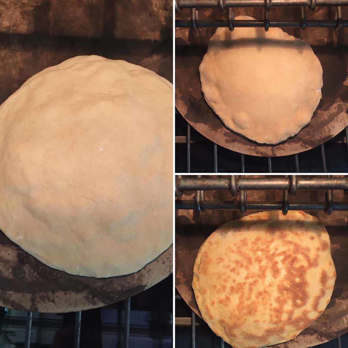 Baking flatbread in the oven