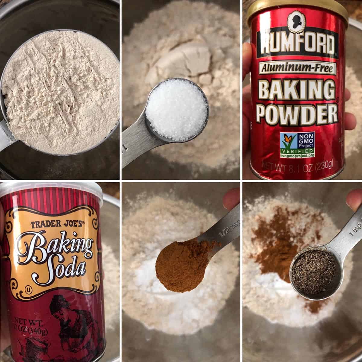 Mixing dry ingredients together in a mixing bowl