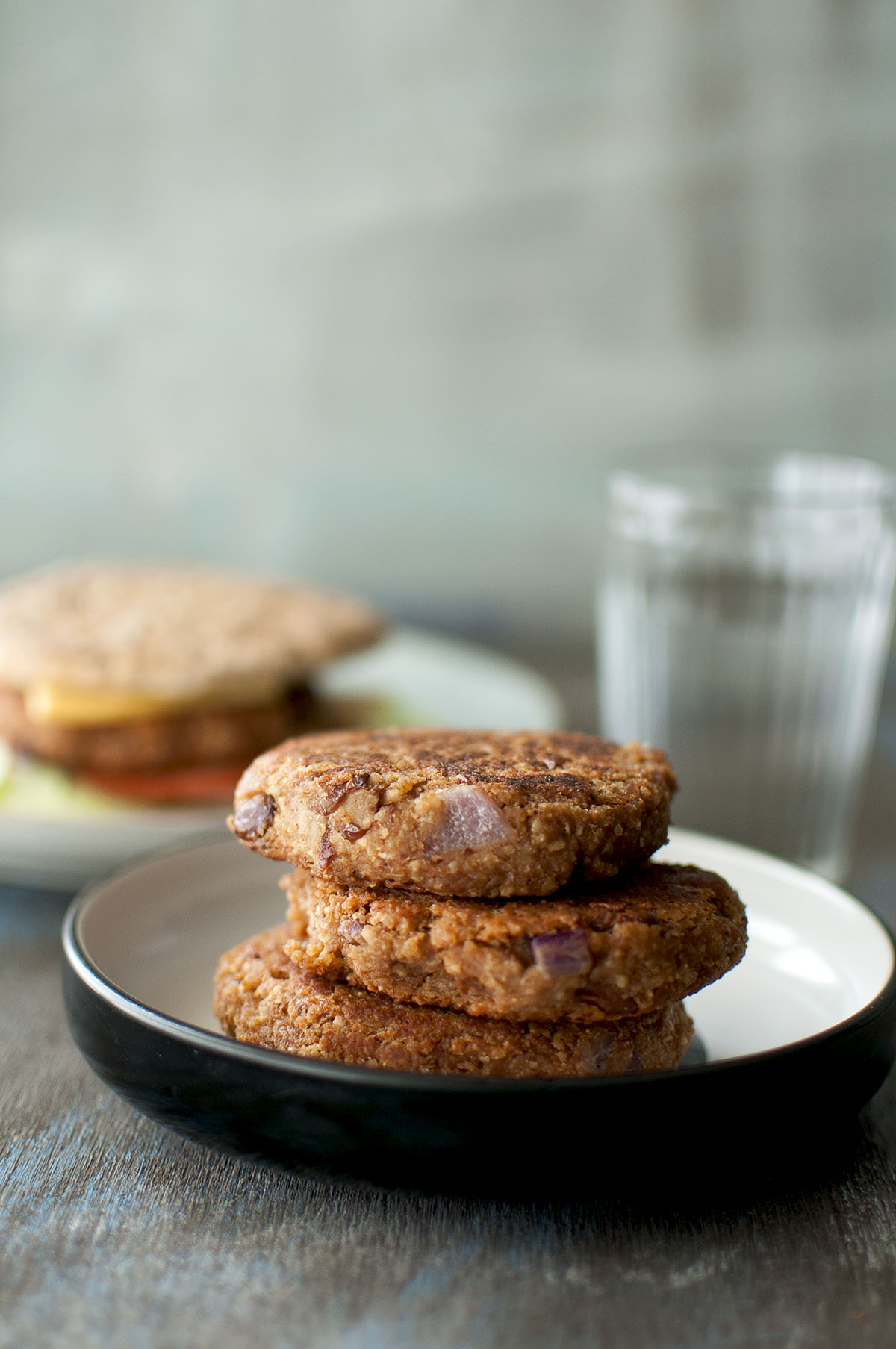 Plate with pinto bean patties