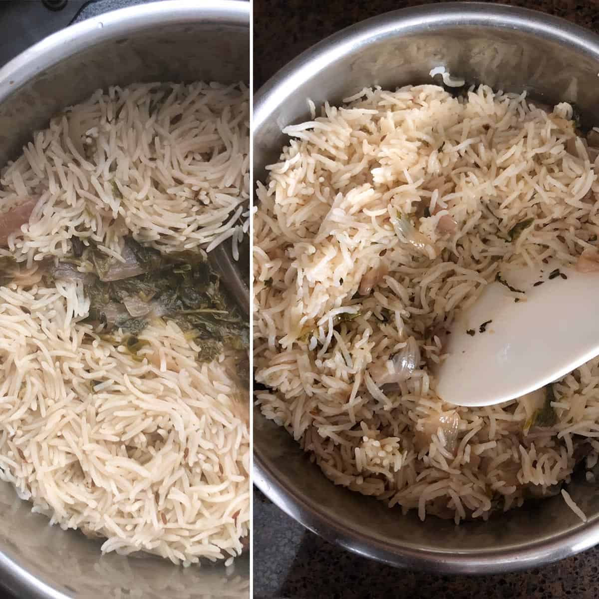 Before and after cooking in Instant Pot