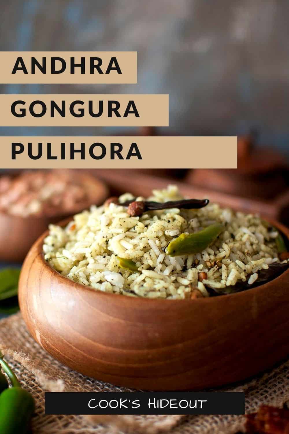 Wooden bowl with gongura rice