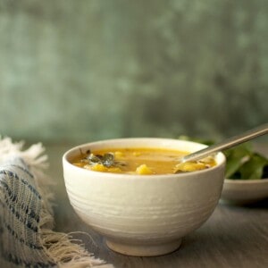 Mamidikaya pappu in a white bowl