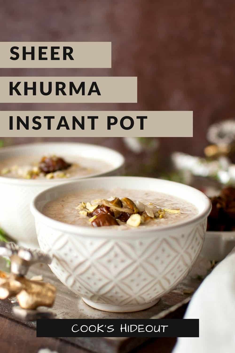 Instant Pot sheer khurma in a cream color bowl