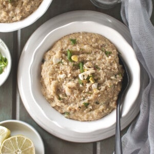 White bowl with Veg Haleem