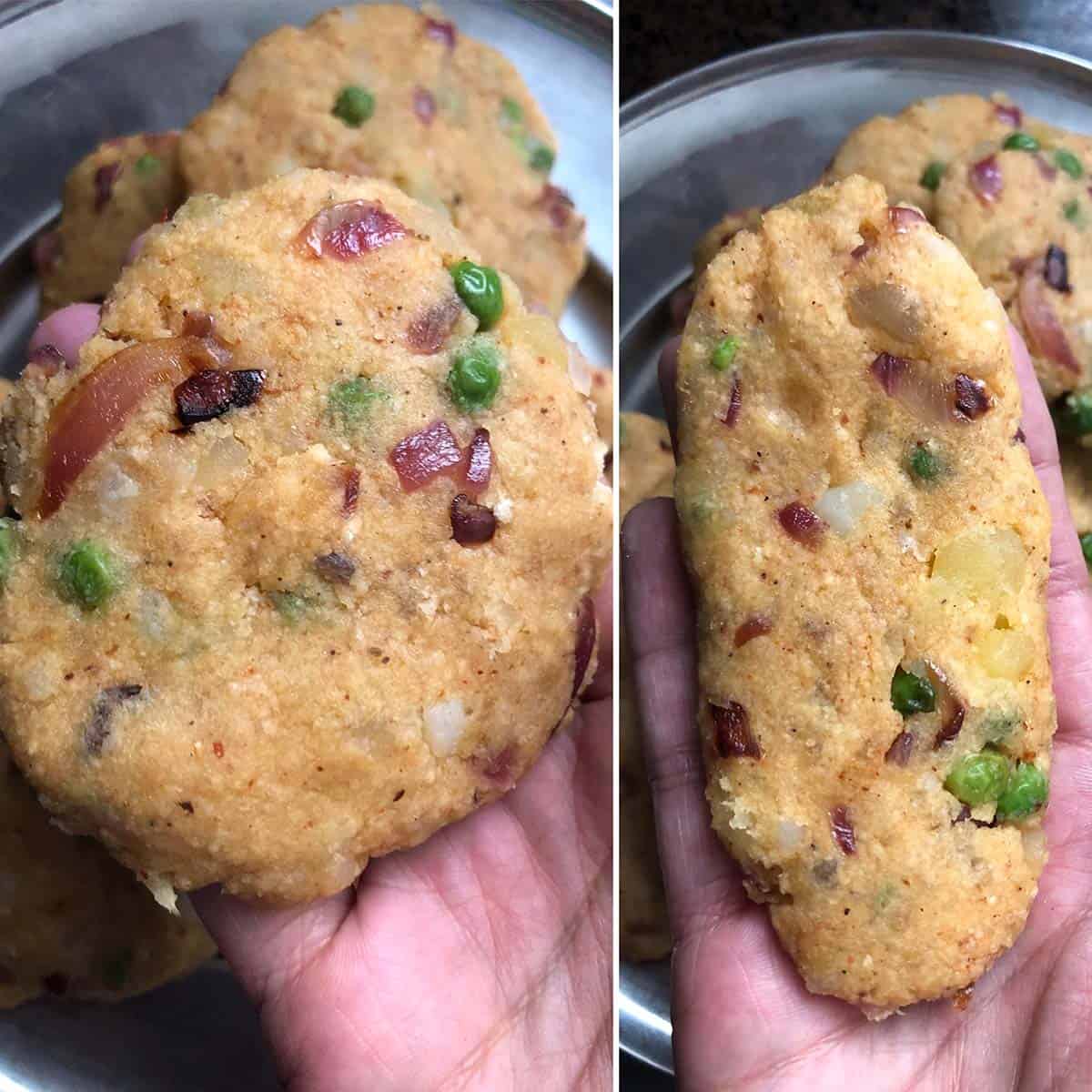 Shaping potato patties