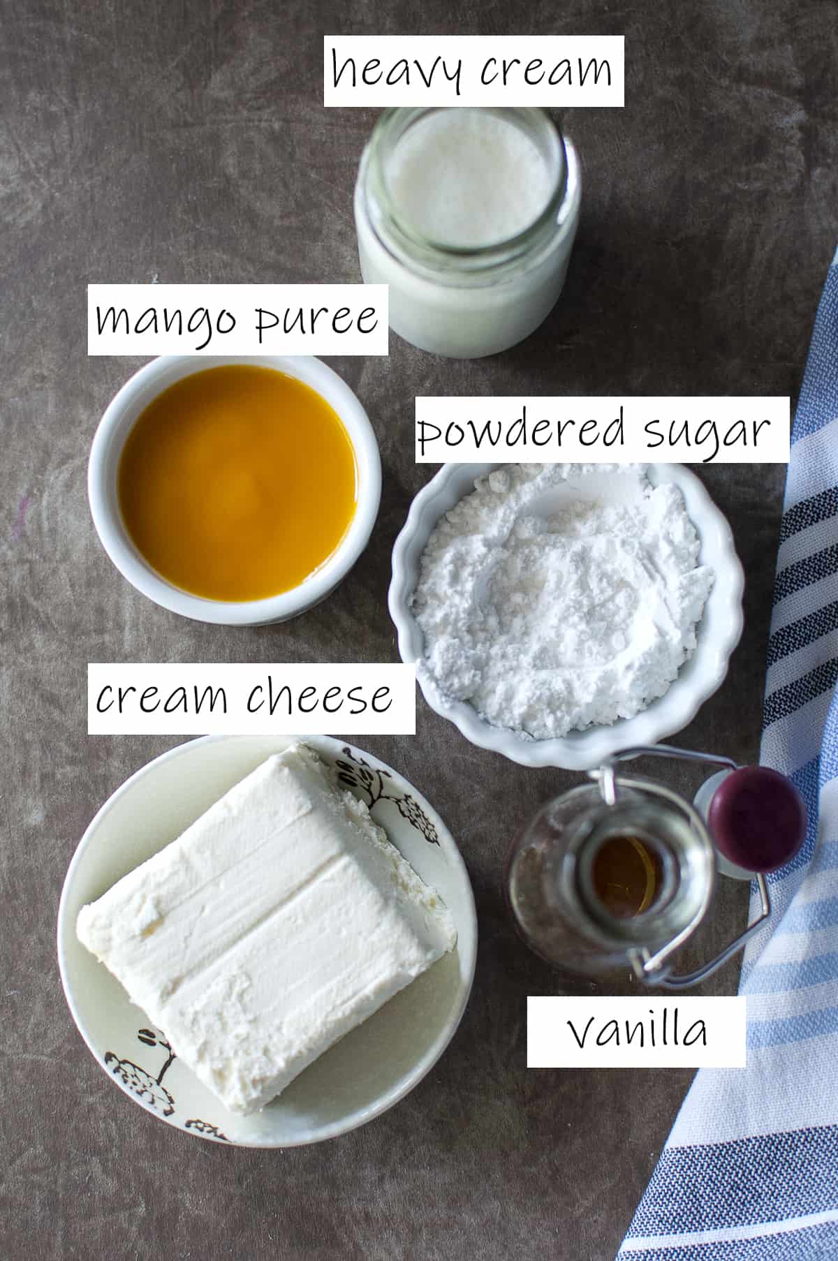 Ingredients needed for the frosting.