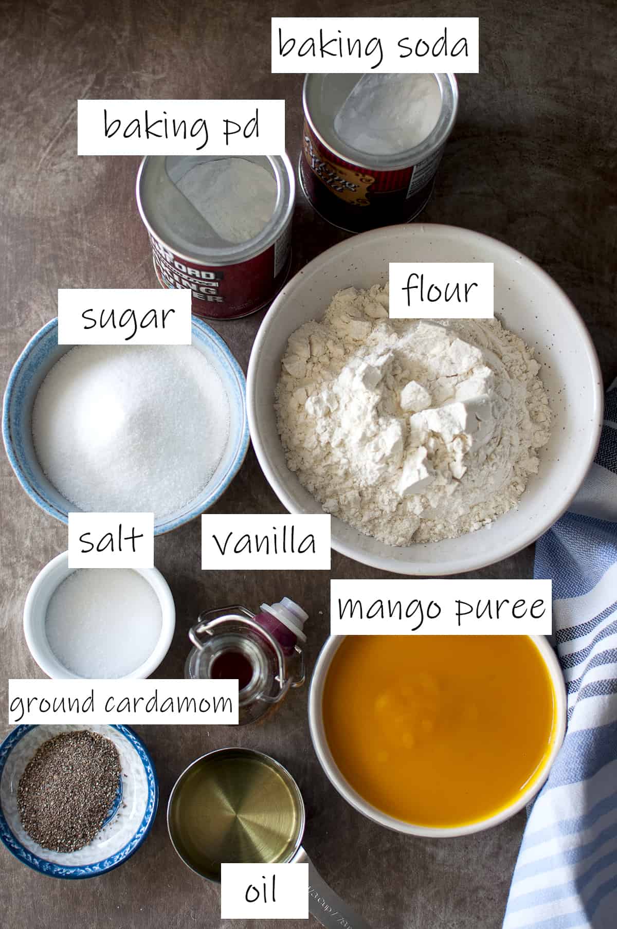 Ingredients needed for the cake - details in recipe card.