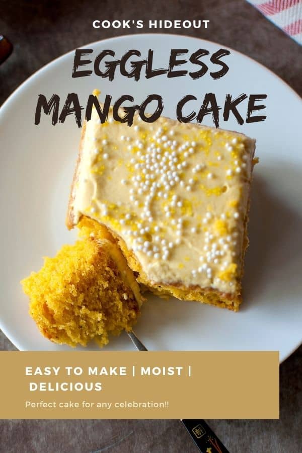 Eggless Mango Cake