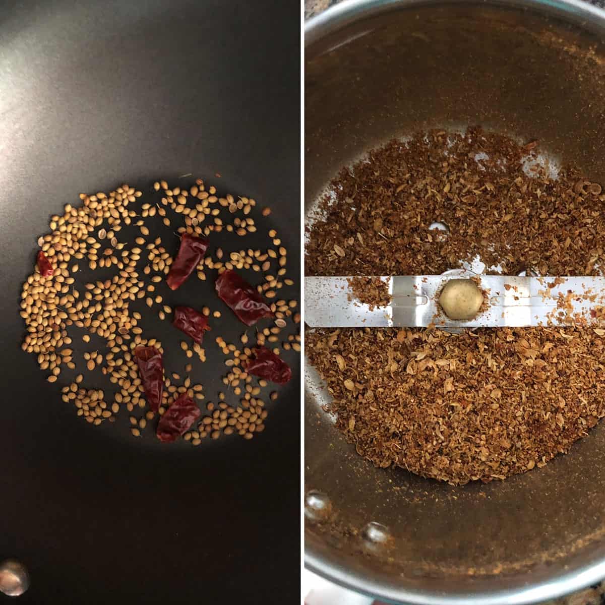 Toasted spices ground to a coarse powder