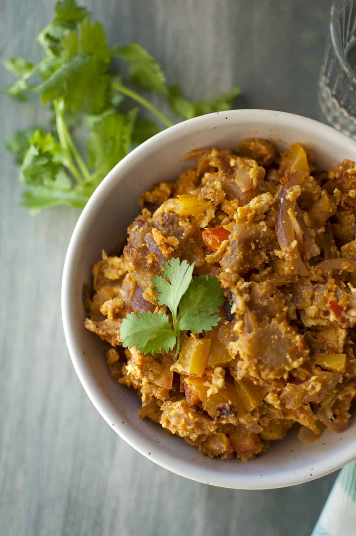 White bowl with south Indian street food.