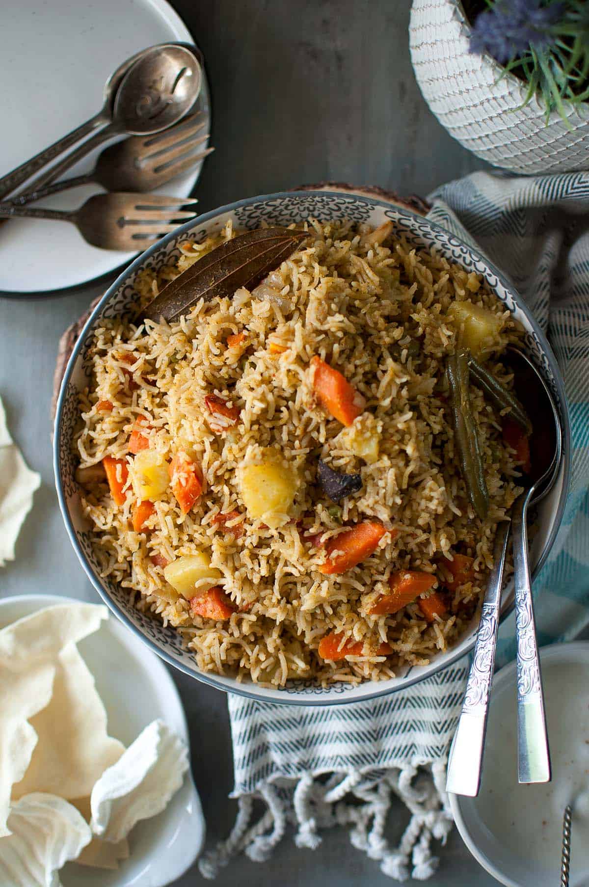 Top view of Udupi Rice