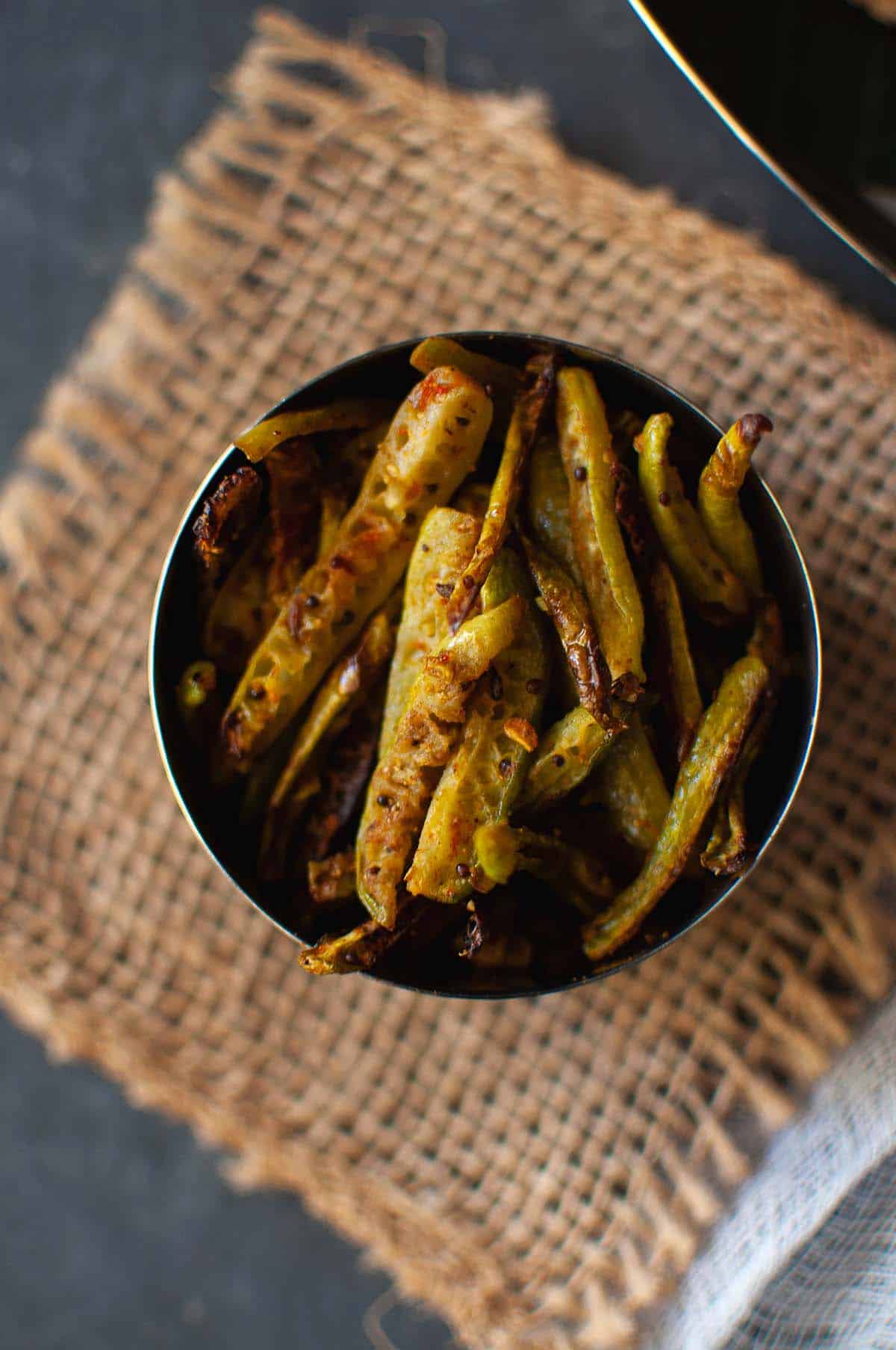 Steel bowl with Ivy gourd fry