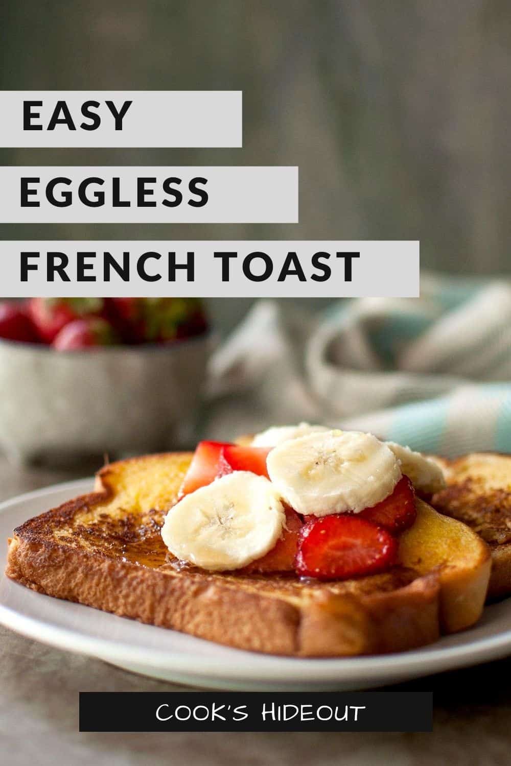 White plate with eggless french toast