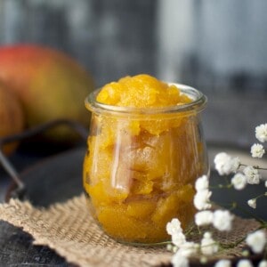 glass jar with homemade jelly