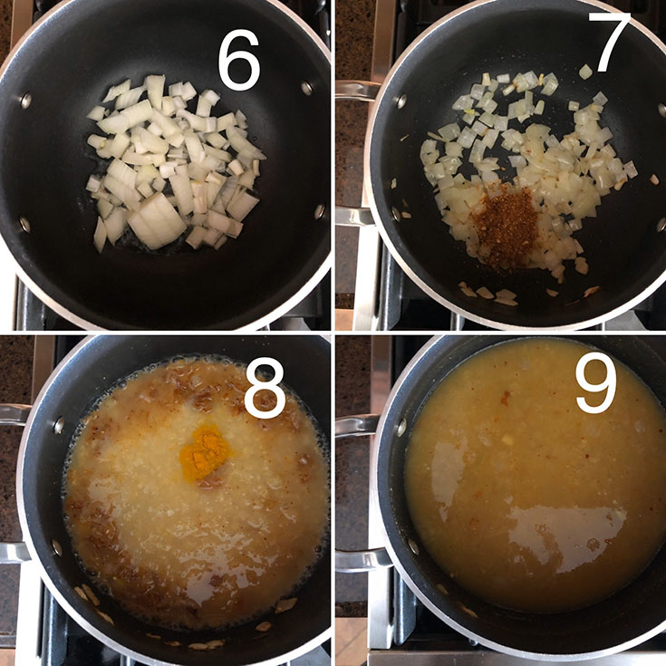 Step by step photos of making of Nepali dal 