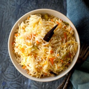White bowl with Yemen Carrot Rice