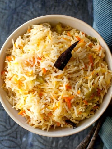 White bowl with Yemen Carrot Rice