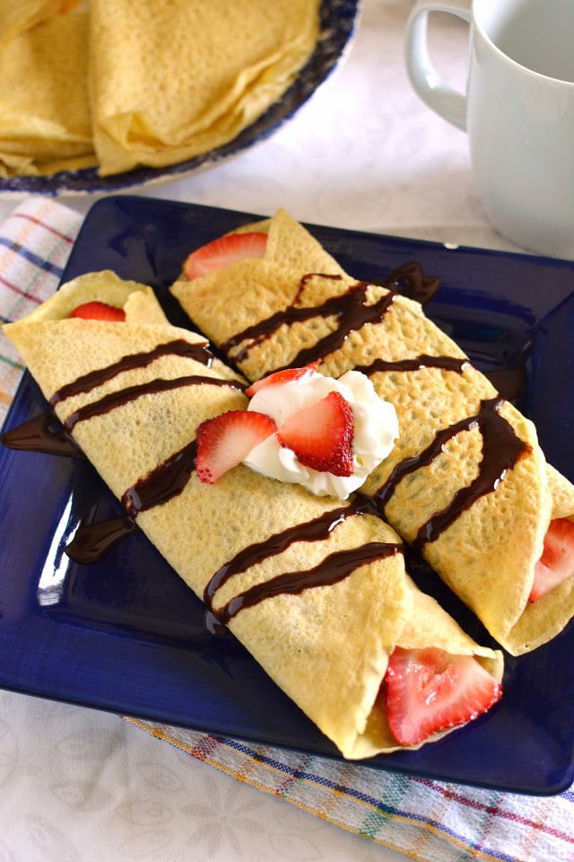 Nutella Crepes with Strawberries