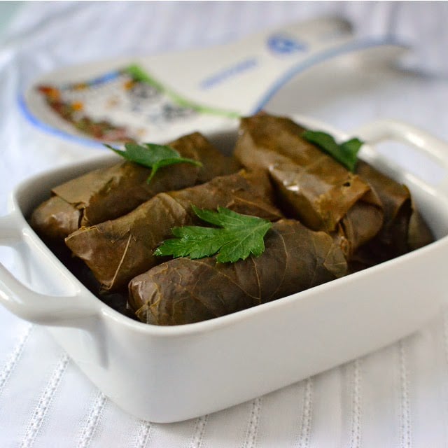 Turkish Sarma Stuffed Grape Leaves (Vegetarian recipe) cookshideout