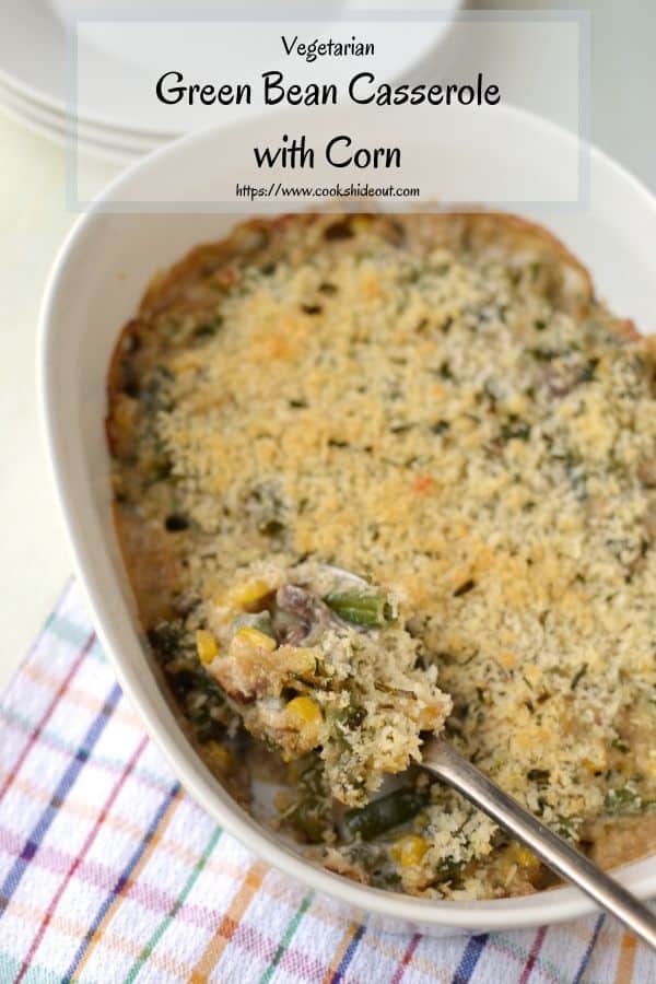 Pin photo for Thanksgiving vegetarian casserole