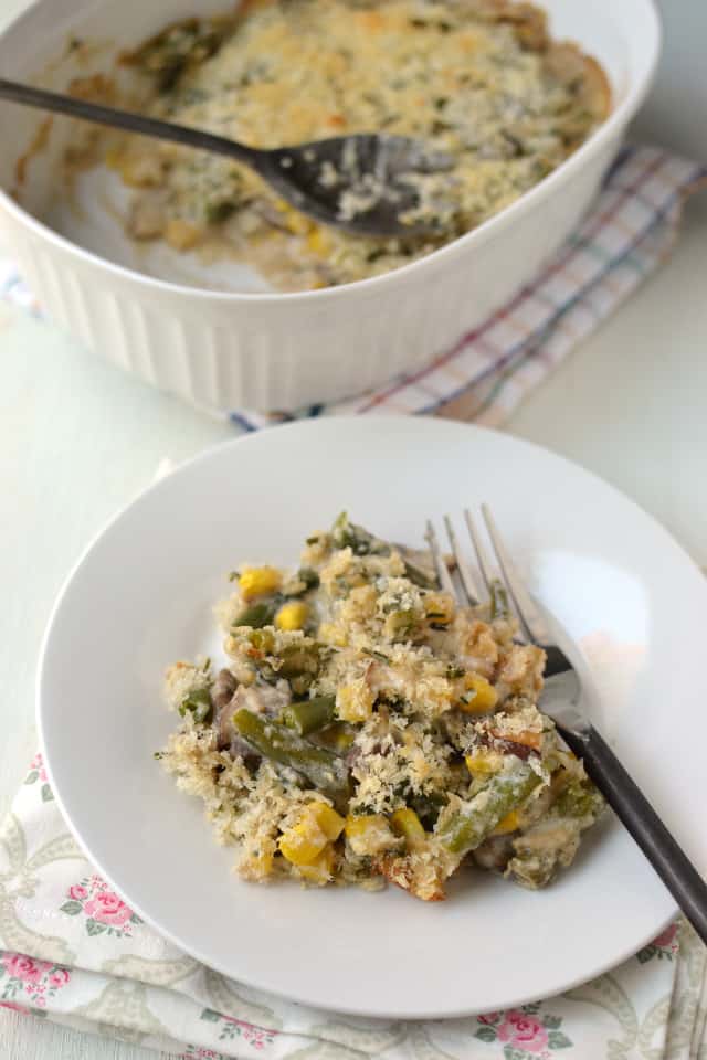 Vegetarian Green Bean Casserole made from fresh ingredients