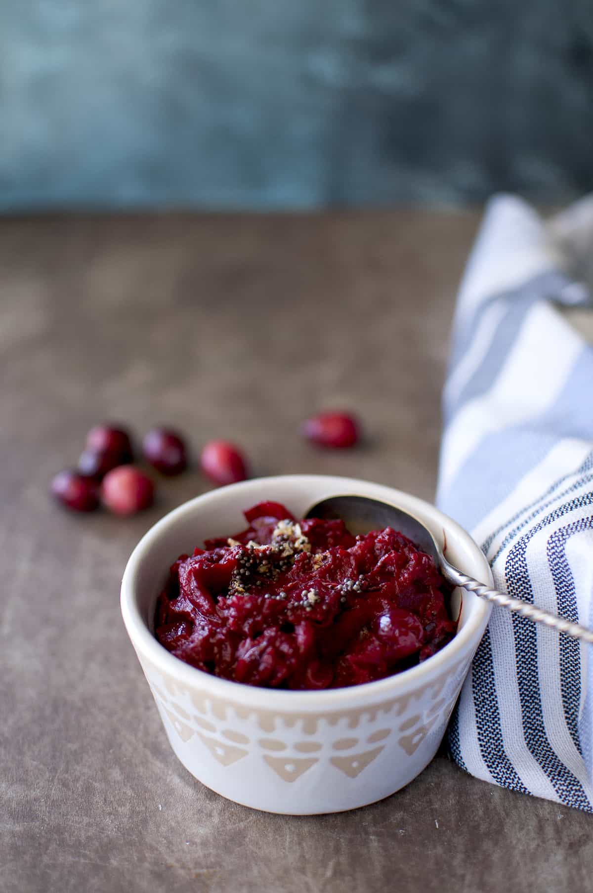 White bowl with chutney