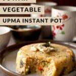 Instant Pot Jowar Upma on grey plate