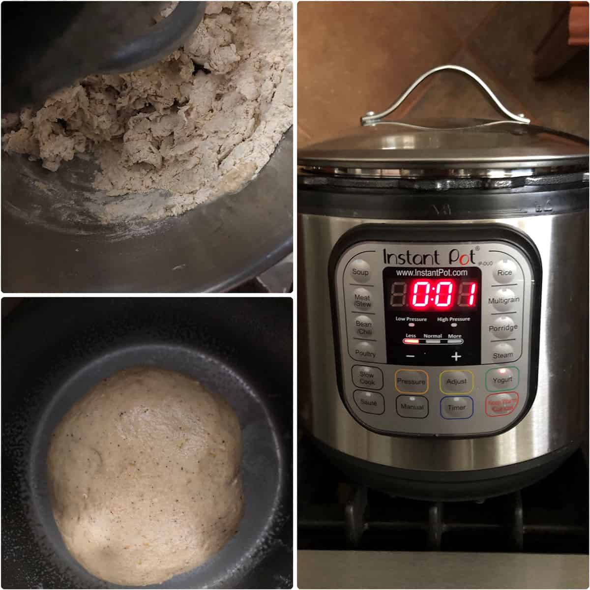 Flatbread Dough placed in an  Instant pot for proofing