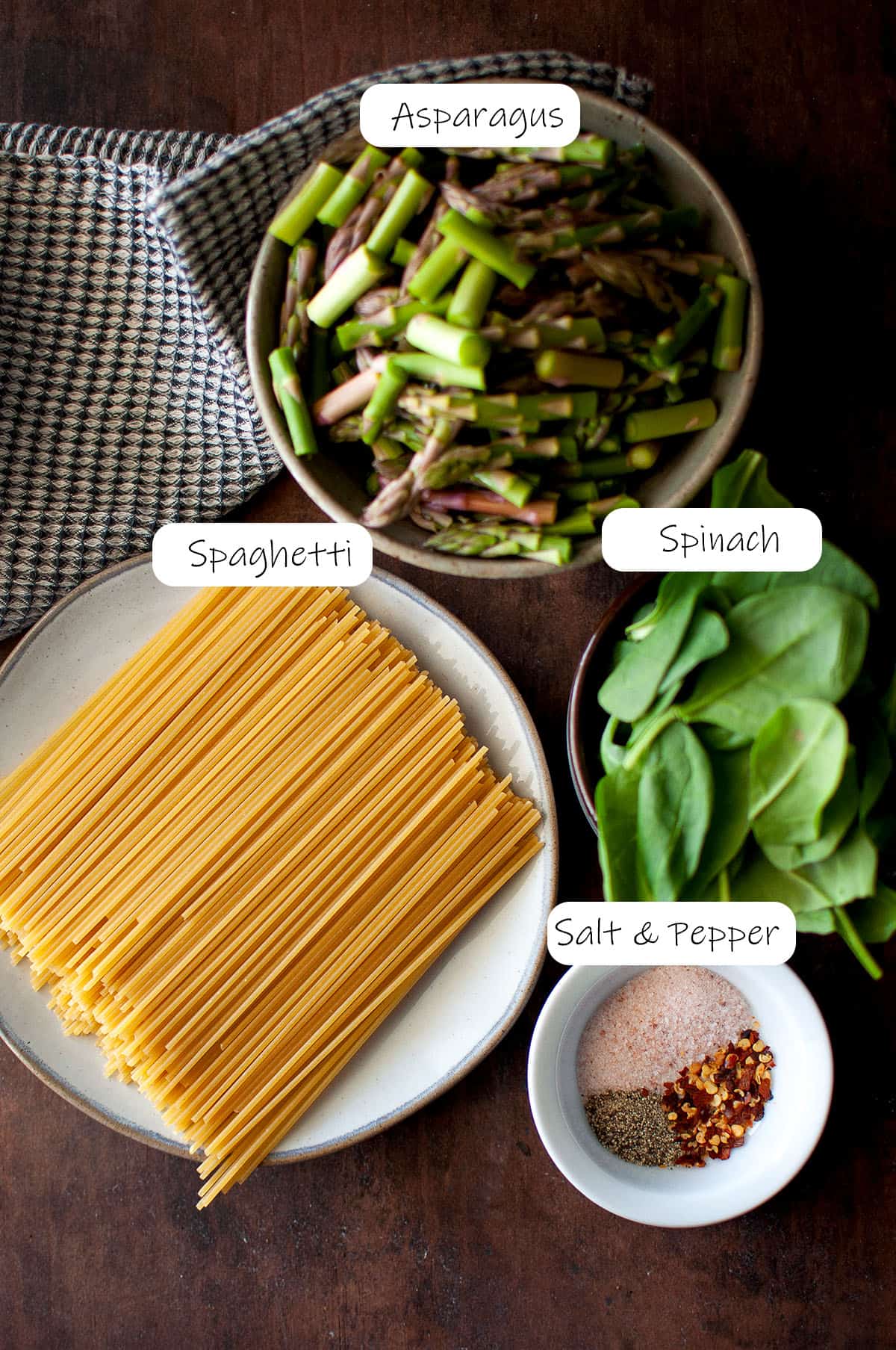 Ingredients needed to make pasta - details in recipe card.