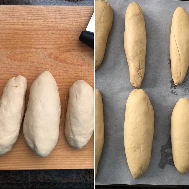 Forming the dough into small rolls