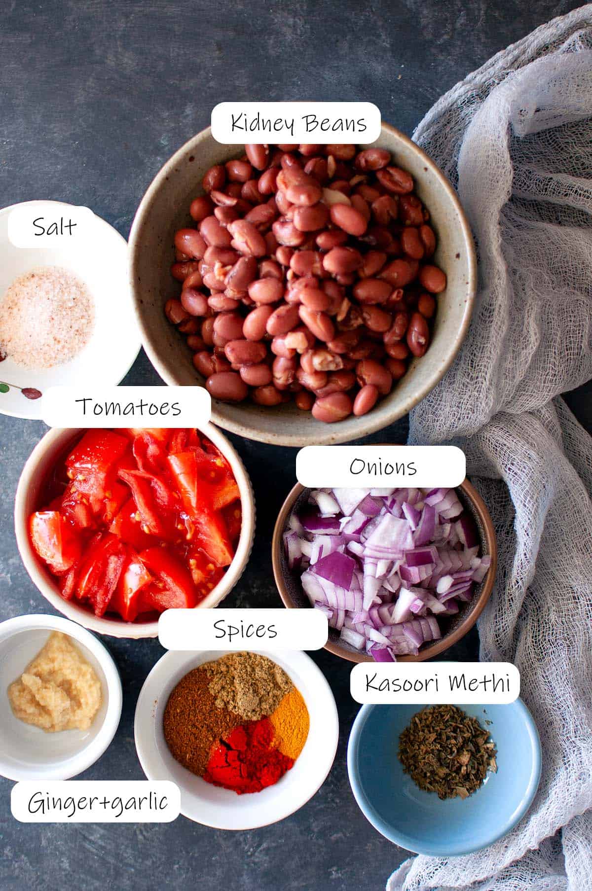 Ingredients need to make kidney bean topping - details in recipe card.