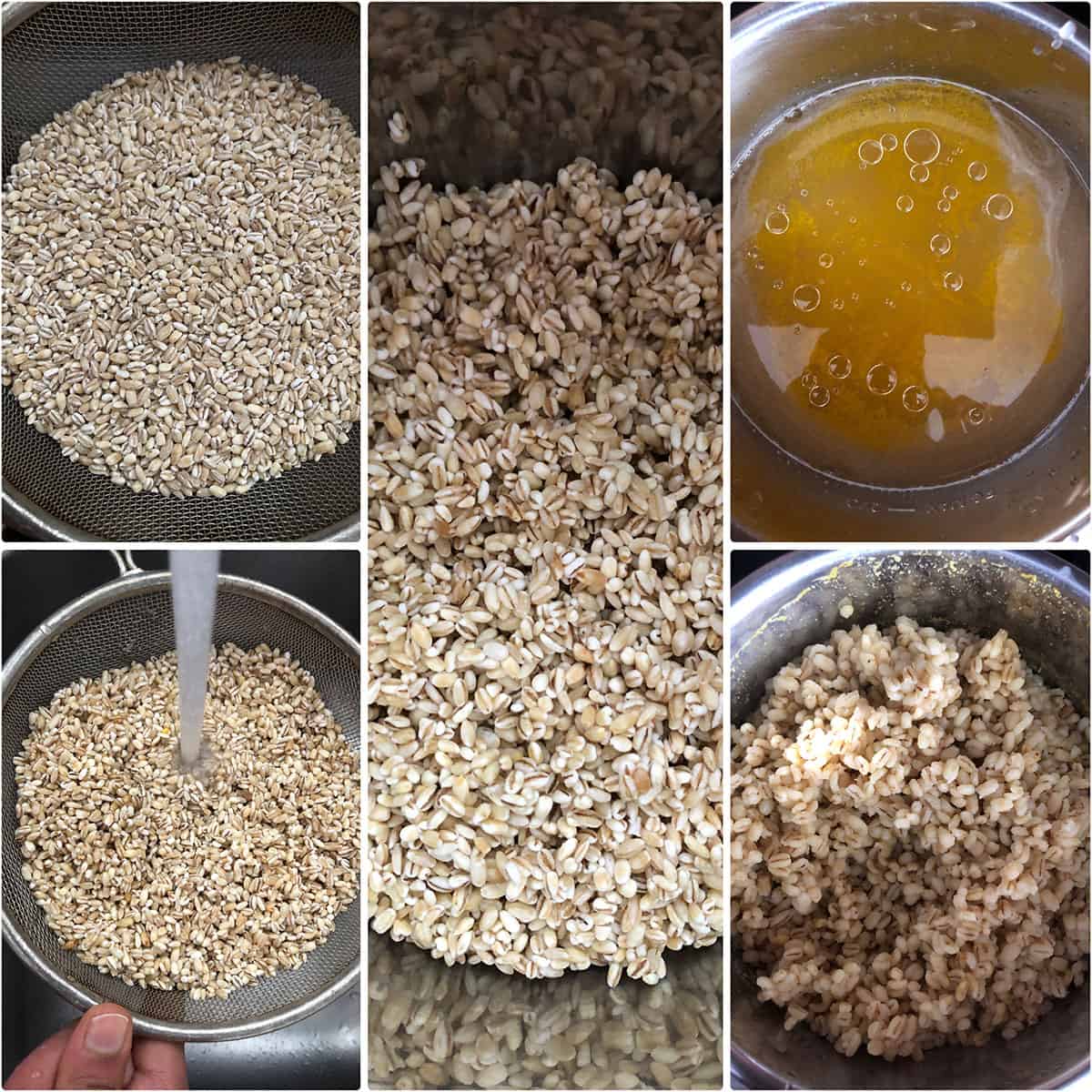 Step by Step photos of cooking barley in Instant Pot