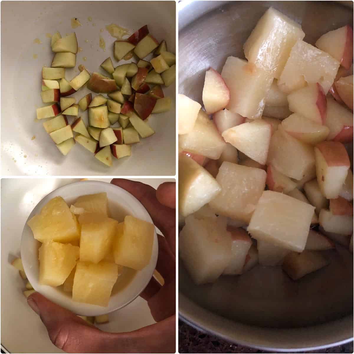 Sautéed apple and pineapple