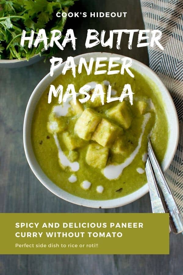 Hara Butter Paneer Masala