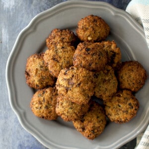 Grey plate with Lobia Vada