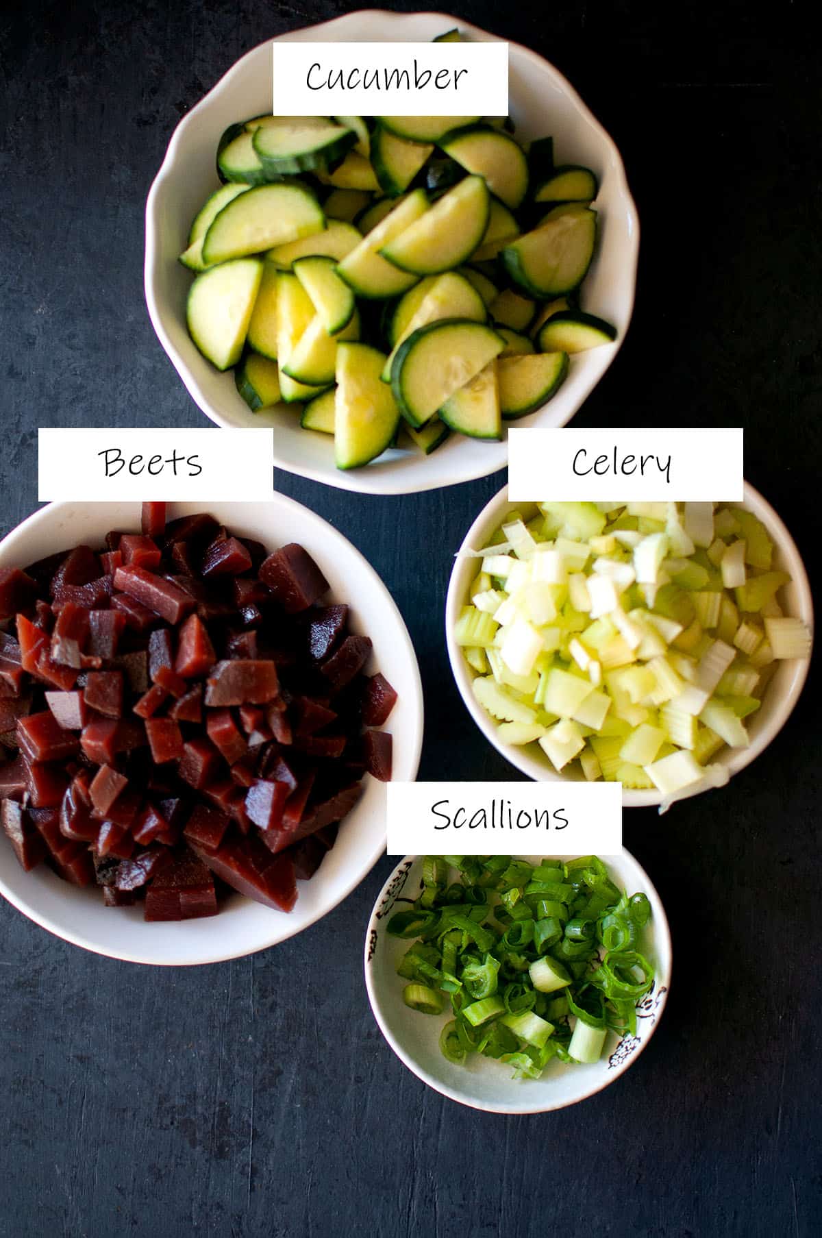 Ingredients needed for beet slaw - details in recipe card.