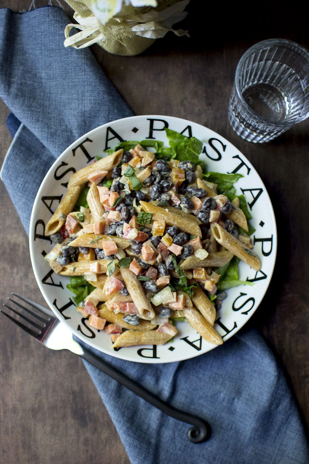 Pasta Salad with Black Beans Vegan recipe cookshideout