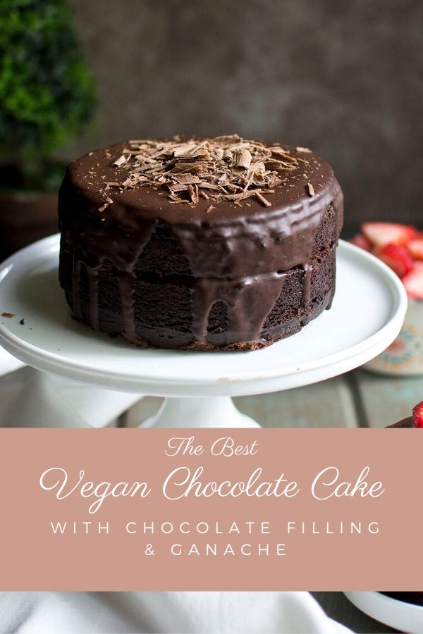 Vegan Chocolate Cake with Chocolate Filling and Ganache | cookshideout