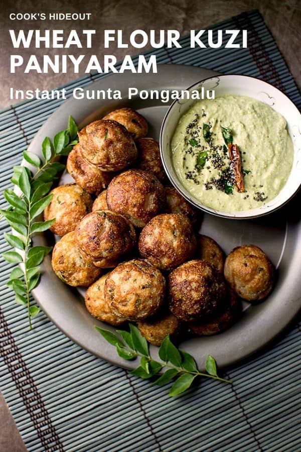 Plate of wheat flour Paniyaram and chutney