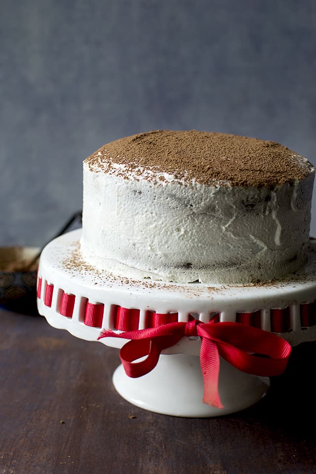 Vegan Mocha Cake recipe with mascarpone frosting