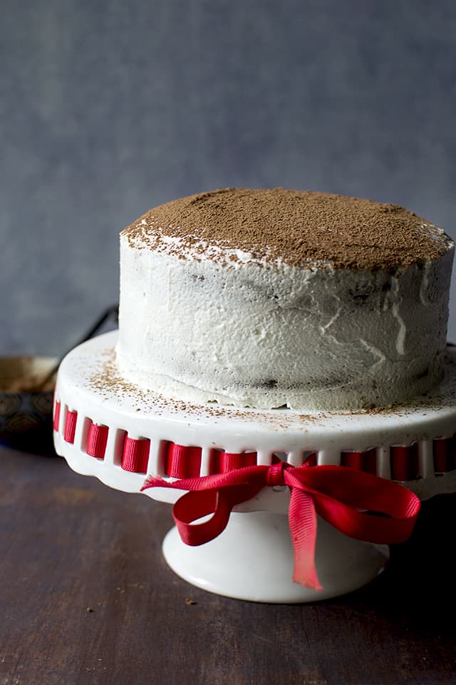 Vegan Mocha Cake recipe with mascarpone frosting