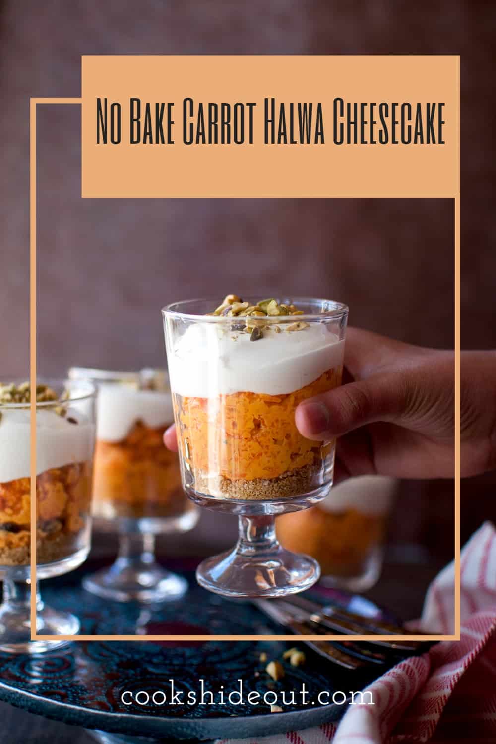 No bake carrot halwa cheesecake.