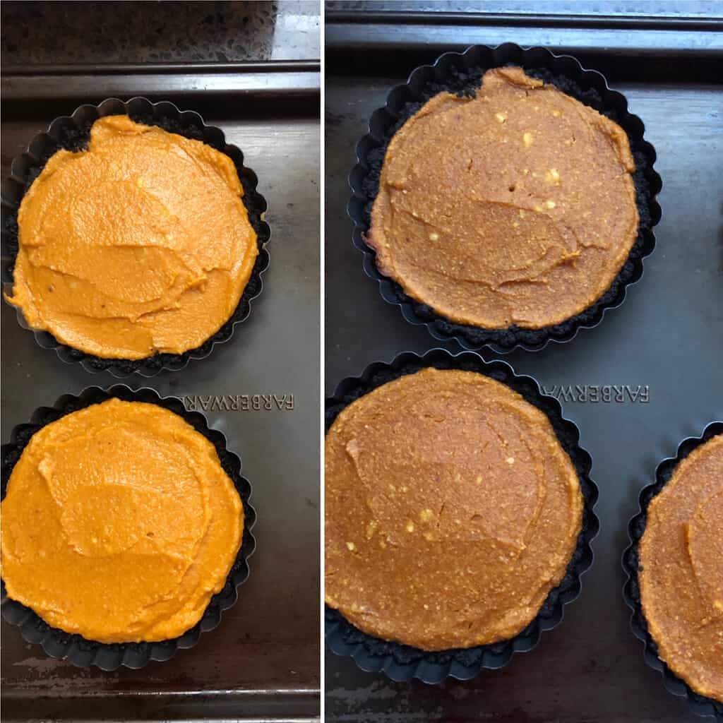 Mini pumpkin pies before and after photos