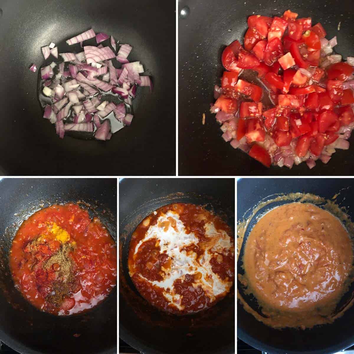Step by step photos of making tomato sauce