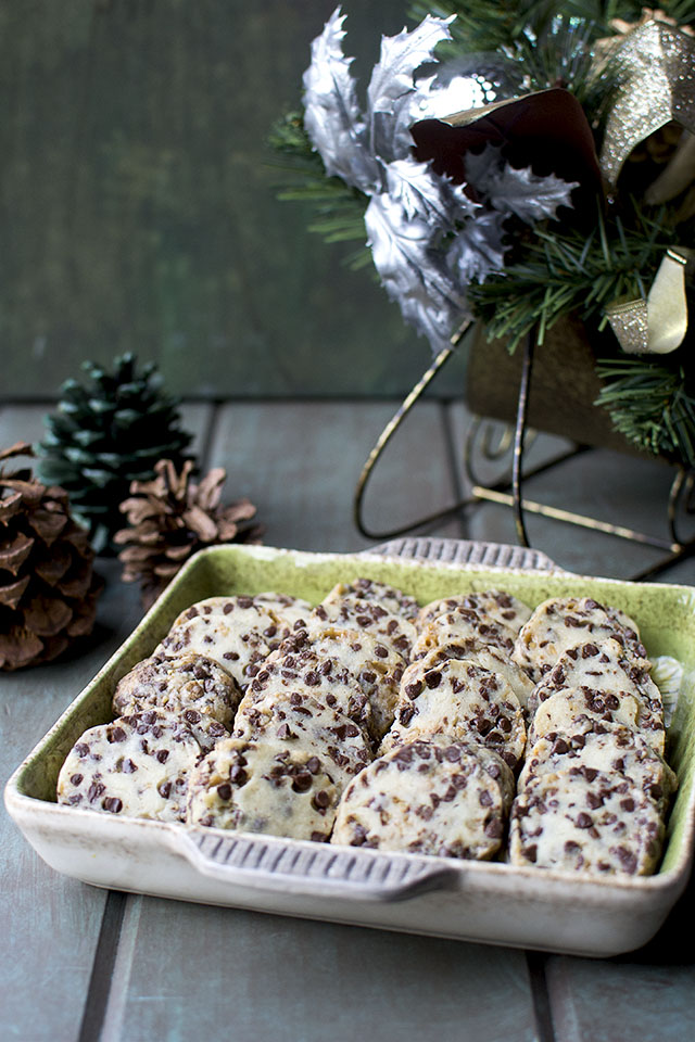 Shortbread Cookies with Chocolate chips and toffee bits